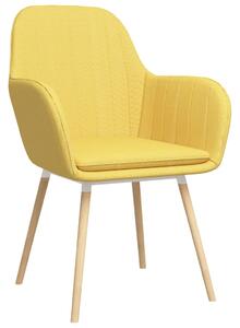 Krzesła stołowe z podłokietnikami, 4 szt., żółte, tkanina