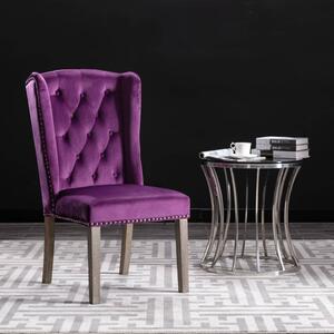 Krzesła stołowe, 2 szt., fioletowe, aksamitne