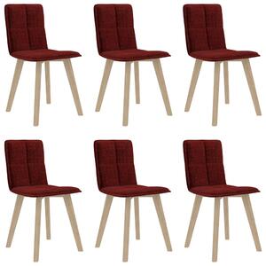 Krzesła stołowe, 6 szt., winna czerwień