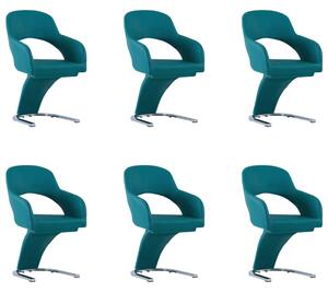 Krzesła stołowe, 6 szt., niebieskie, sztuczna skóra