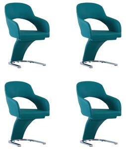 Krzesła stołowe, 4 szt., niebieskie, sztuczna skóra