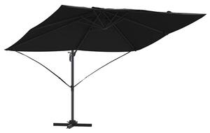 Parasol plażowy czarny 351 x 250 x 260 cm poliester i aluminium