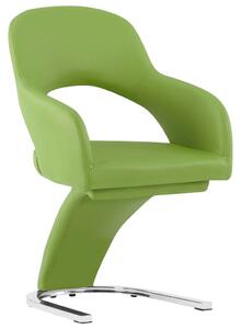 Krzesła stołowe, 4 szt., zielone, sztuczna skóra