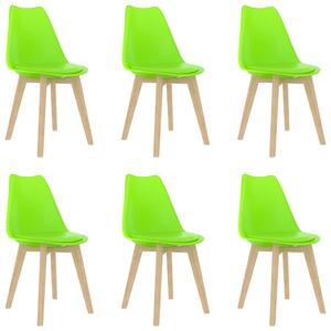 Krzesła stołowe, 6 szt., zielone, plastik