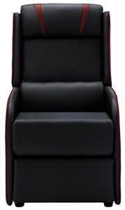Fotel rozkładany, czerń i winna czerwień, sztuczna skóra