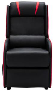 Rozkładany fotel masujący, czarno-czerwony, sztuczna skóra