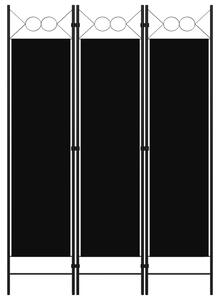 Parawan 3-panelowy, czarny, 120 x 180 cm