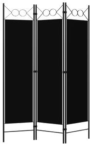 Parawan 3-panelowy, czarny, 120 x 180 cm