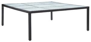 Stół ogrodowy, czarny, 200x200x74 cm, polirattanowy