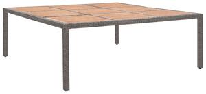 Stół ogrodowy, szary, 200x200x74 cm, rattan PE i akacja