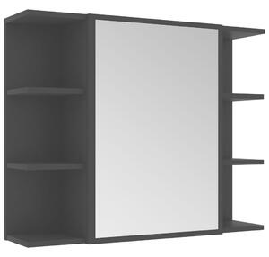 Szafka łazienkowa z lustrem, czarna, 80 x 20,5 x64 cm