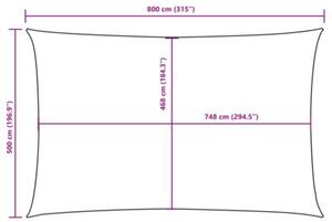 Prostokątny żagiel ogrodowy, tkanina oxford, 5x8 m, biały