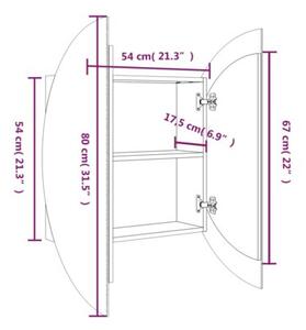 Szafka łazienkowa z lustrem i LED, biała, 54x54x17,5 cm