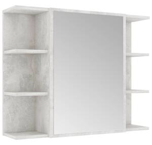 Szafka łazienkowa z lustrem, szarość betonu, 80 x 20,5 x 64 cm