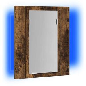 Szafka łazienkowa z lustrem i LED, przydymiony dąb, 40x12x45 cm