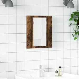 Szafka łazienkowa z lustrem i LED, przydymiony dąb, 40x12x45 cm