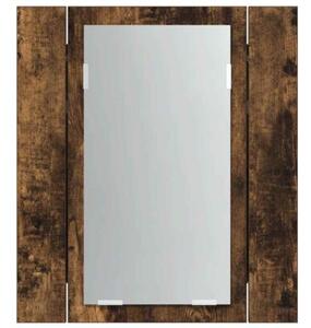 Szafka łazienkowa z lustrem i LED, przydymiony dąb, 40x12x45 cm