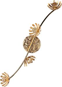 Złota dekoracyjna lampa, klosze w kształcie kwiatów