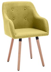 Krzesła stołowe, 6 szt., zielone, tapicerowane tkaniną