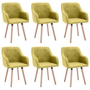 Krzesła stołowe, 6 szt., zielone, tapicerowane tkaniną