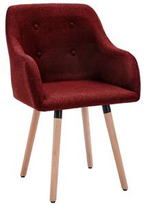 Krzesła stołowe, 6 szt., winna czerwień, tapicerowane tkaniną
