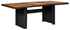 Stół ogrodowy, czarny, 200x100x74 cm, rattan PE