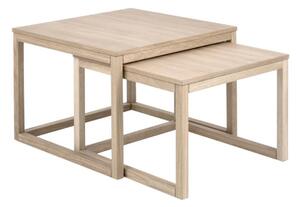 Zestaw 2 drewnianych stolików kawowych, do salonu, kwadratowy