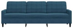 Sofa 3-osobowa, niebieski, 210 cm, obita aksamitem