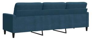 Sofa 3-osobowa, niebieski, 210 cm, obita aksamitem