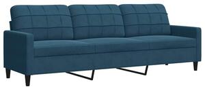 Sofa 3-osobowa, niebieski, 210 cm, obita aksamitem