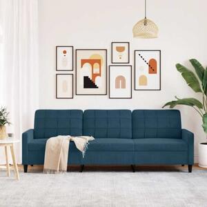Sofa 3-osobowa, niebieski, 210 cm, obita aksamitem