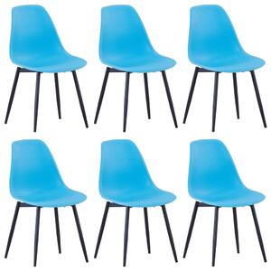 Krzesła stołowe, 6 sztuk, niebieskie, PP