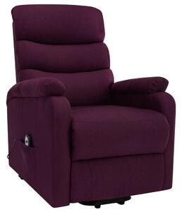 Fotel rozkładany, masujący, podnoszony, fioletowy, tkanina