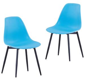 Krzesła stołowe, 2 sztuki, niebieskie, PP