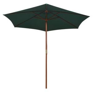 Parasol ogrodowy, 270x270 cm, drewno, zielony