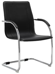 Krzesło biurowe, wspornikowe, czarne, sztuczna skóra