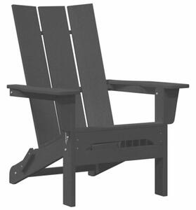 Nowoczesny fotel ogrodowy z podłokietnikami - czarny, minimalistyczny design