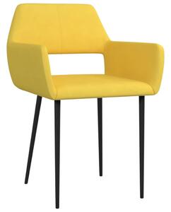 Krzesła stołowe, 2 szt., żółte, tapicerowane tkaniną