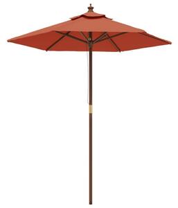 Parasol ogrodowy na drewnianym słupku, terakotowy, 196x231 cm