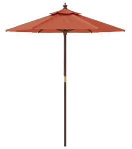 Parasol ogrodowy na drewnianym słupku, terakotowy, 196x231 cm