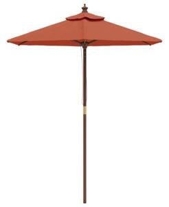Parasol ogrodowy na drewnianym słupku, terakotowy, 196x231 cm