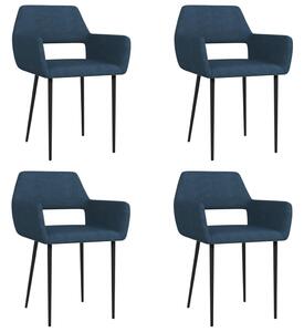 Krzesła stołowe, 4 szt., niebieskie, tapicerowane tkaniną