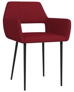 Krzesła stołowe, 4 szt., winna czerwień, tapicerowane tkaniną