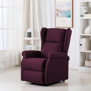 Fotel ułatwiający wstawanie, fioletowy, tapicerowany tkaniną
