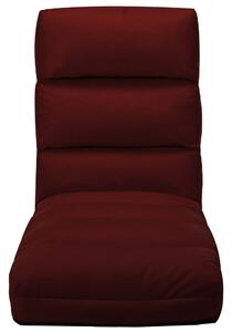 Składane krzesło podłogowe, winna czerwień, sztuczna skóra