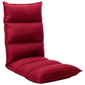 Składane krzesło podłogowe, winna czerwień, tkanina