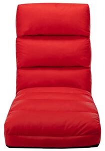 Składane krzesło podłogowe, czerwone, sztuczna skóra
