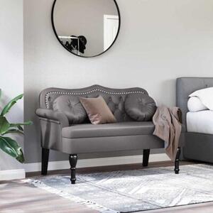Ławka chesterfield z ekoskóry w stylu eleganckim - szara