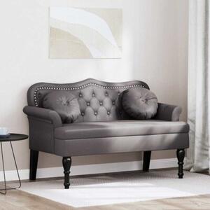 Ławka chesterfield z ekoskóry w stylu eleganckim - szara