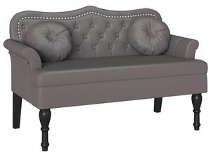 Ławka chesterfield z ekoskóry w stylu eleganckim - szara